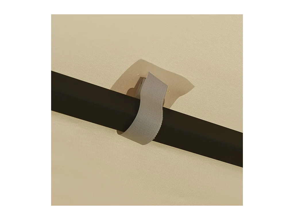 Gazebo con ghirlanda luminosa a LED 3x3 m Crema