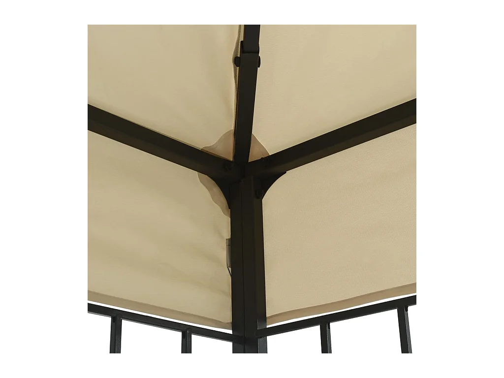 Gazebo con ghirlanda luminosa a LED 3x3 m Crema