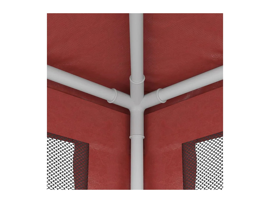 Carpa para fiestas con 8 paredes laterales de malla roja 3x9m HDPE
