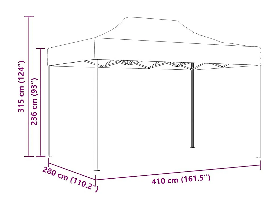 Carpa de recepción plegable 3x4 m Acero Antracita