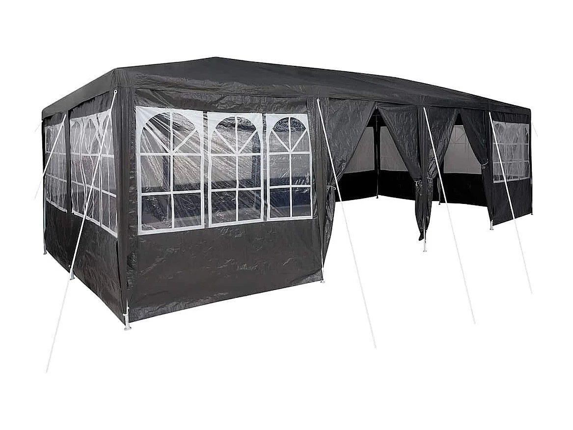 Partyzelt Anthrazit und Weiß 800 x 400 x 266 cm