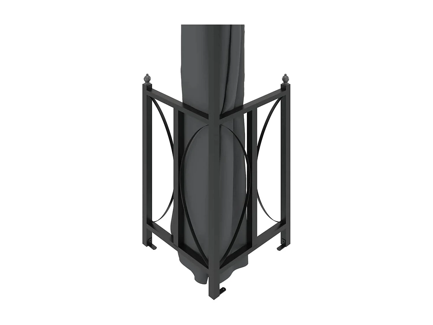 Cenador con paredes y doble techo 3x4 m Antracita