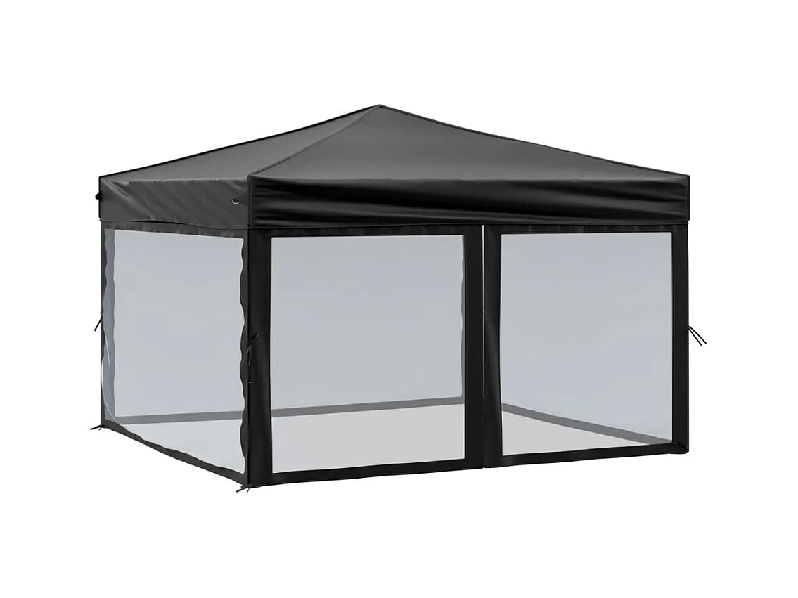 Carpa de recepción plegable con paredes Negra 3x3 m