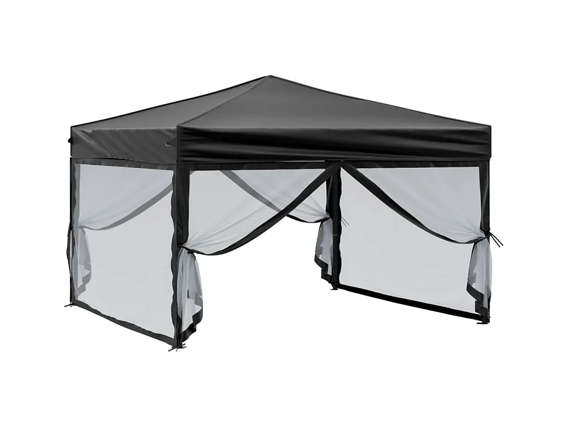 Carpa de recepción plegable con paredes Negra 3x3 m