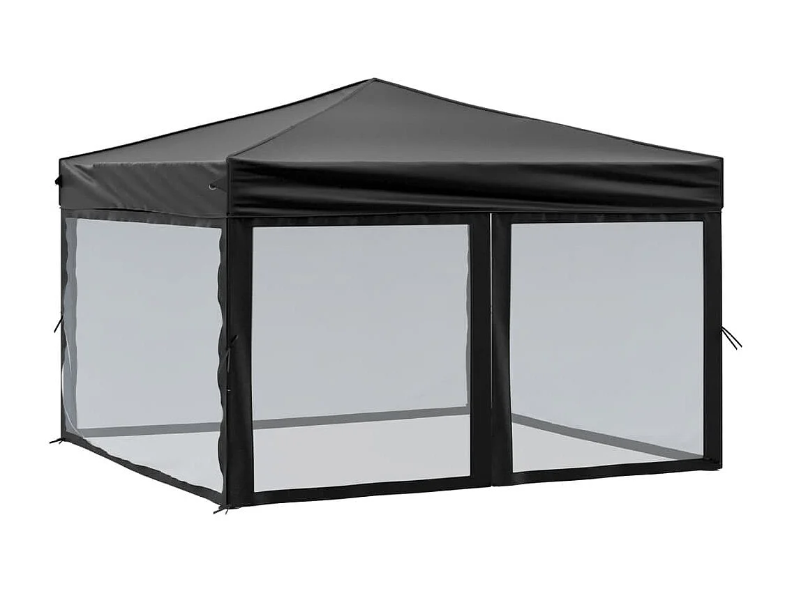 Carpa de recepción plegable con paredes Negra 3x3 m