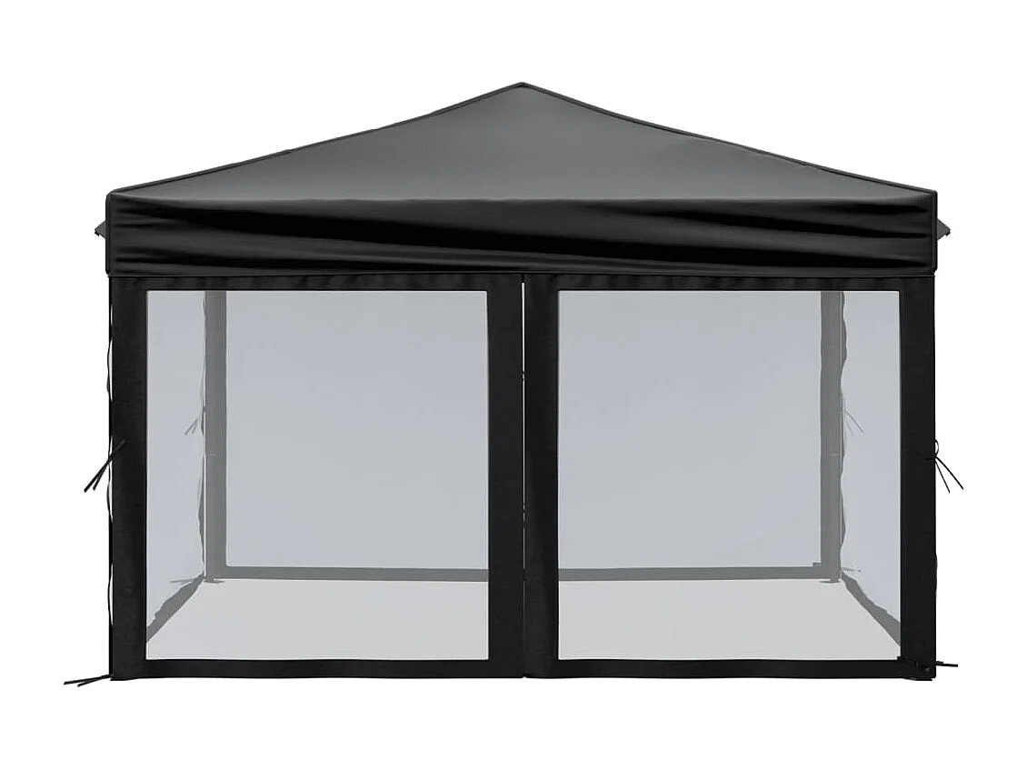 Carpa de recepción plegable con paredes Negra 3x3 m