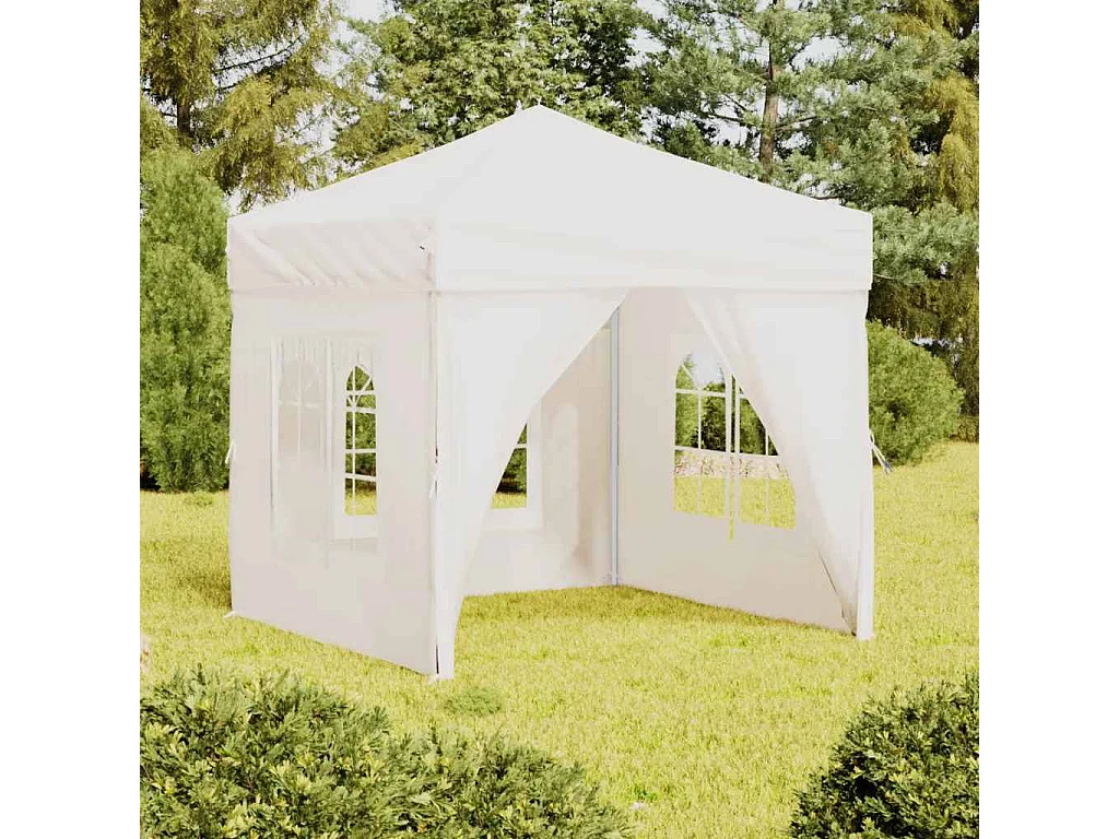 Tenda pieghevole per ricevimenti con pareti Bianca 2x2 m