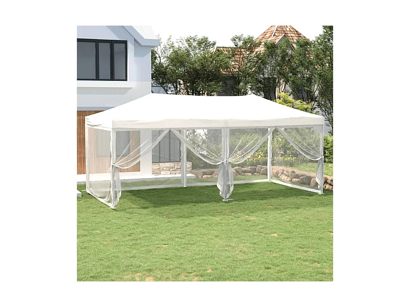 Carpa de recepción plegable con paredes Blanca 3x6 m