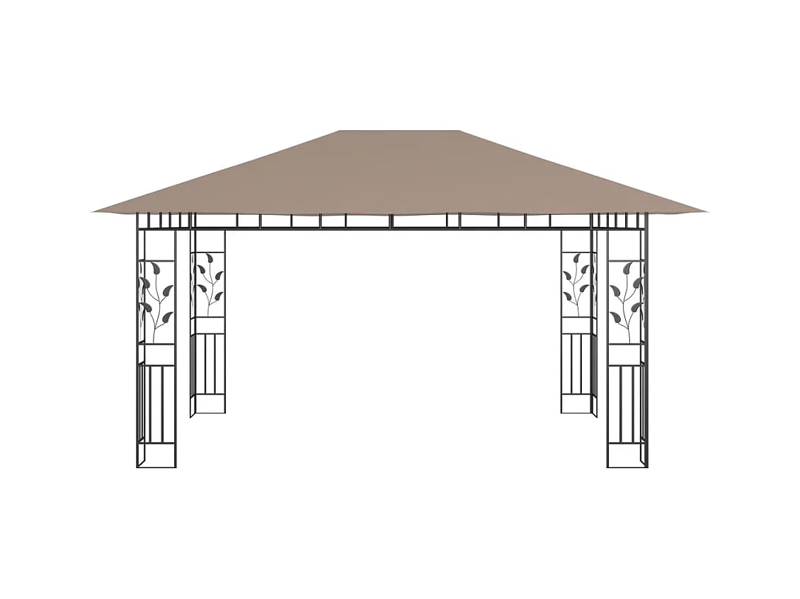 Cenador con mosquitera 4x3x2,73 m Taupe 180 g/m²