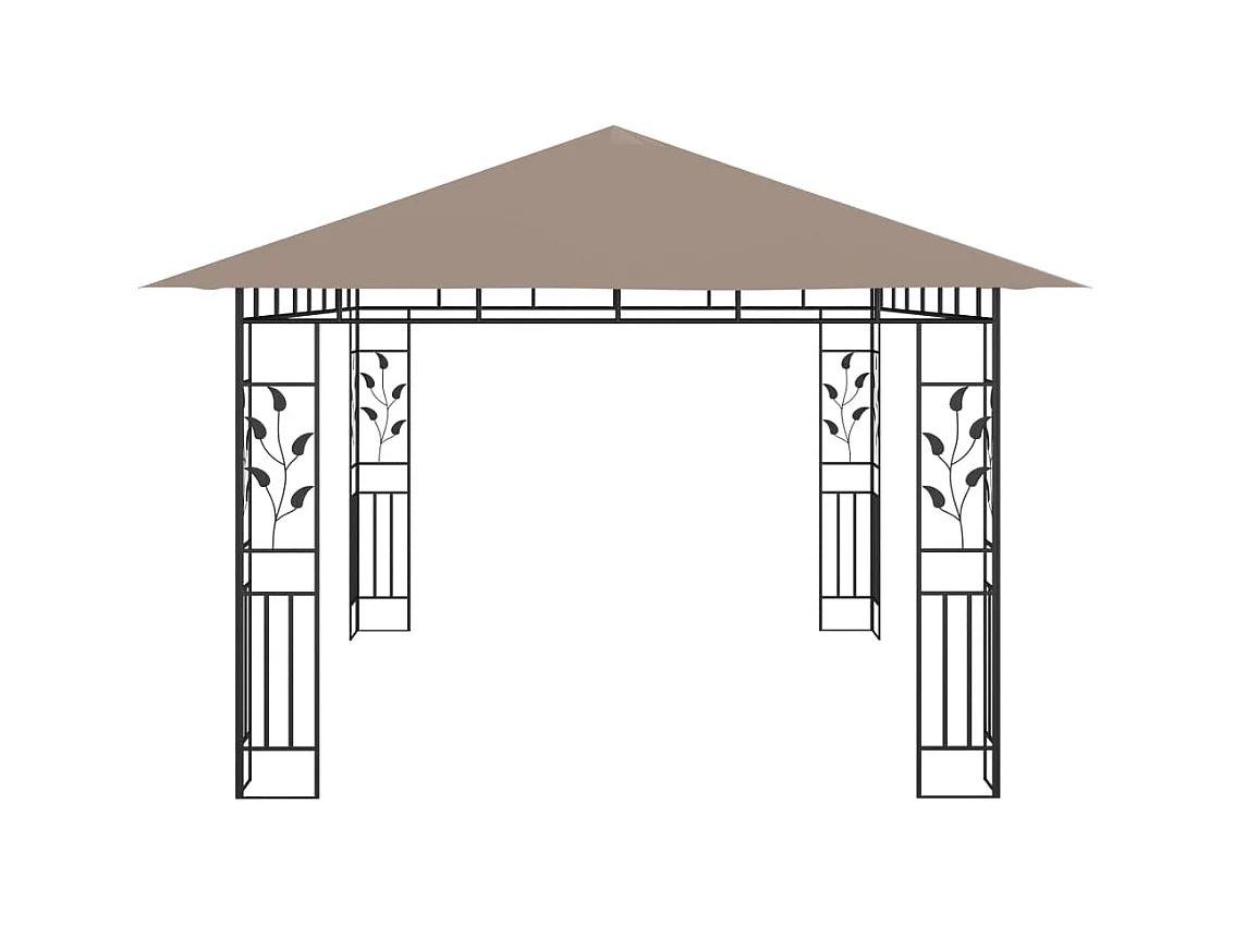 Cenador con mosquitera 4x3x2,73 m Taupe 180 g/m²
