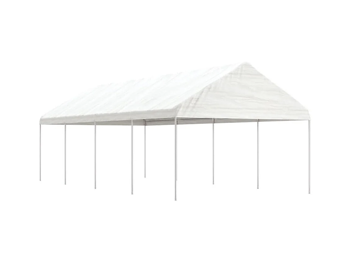 Gazebo con tetto bianco 8,92x4,08x3,22 m in polietilene