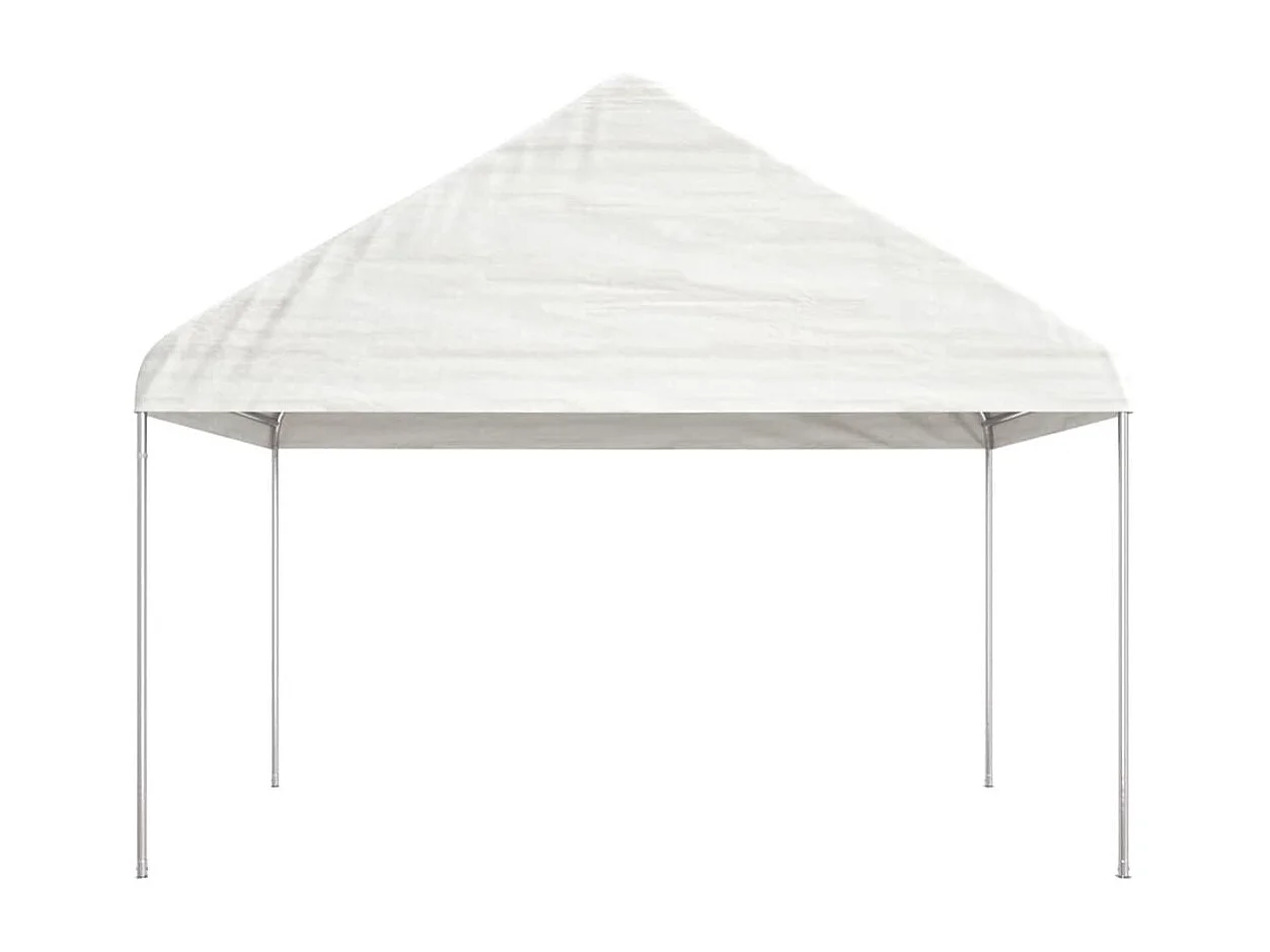 Gazebo con techo blanco 8,92x4,08x3,22 m polietileno