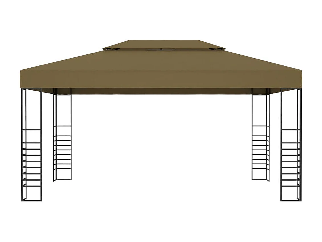 Gazebo con ghirlanda luminosa a LED 3x4 m Tortora