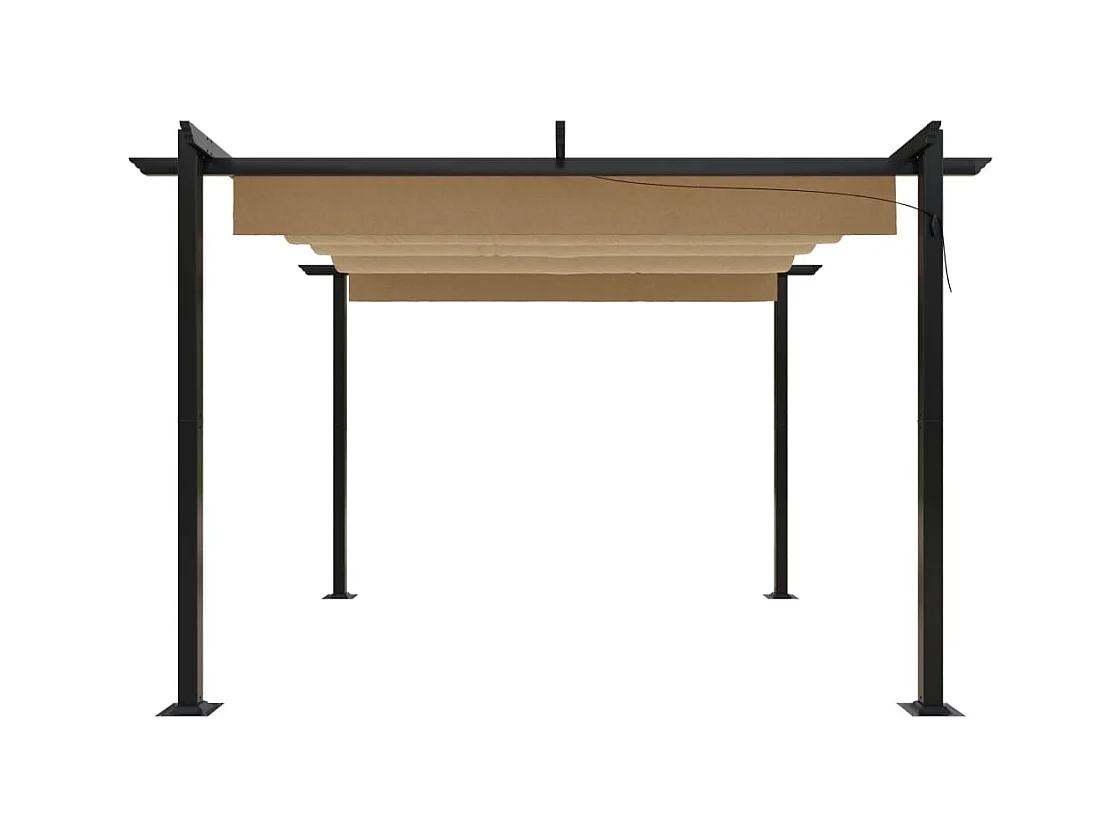 Gazebo da giardino con tetto retrattile 3x3 m Taupe