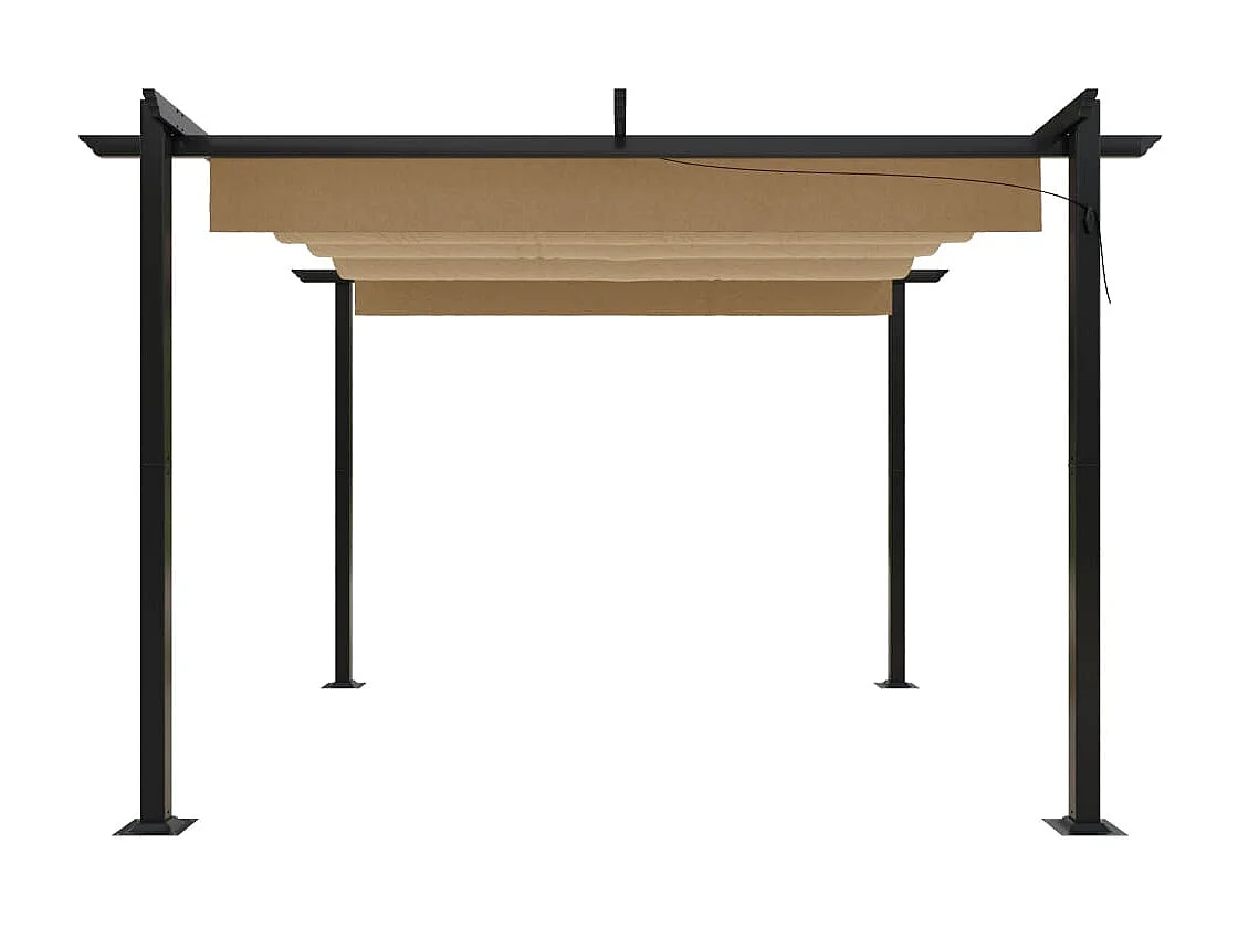 Cenador de jardín con techo retráctil 3x3 m Taupe