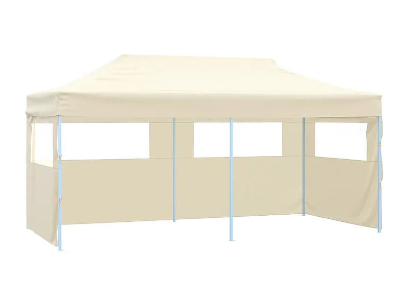 Carpa de recepción plegable de 4 paredes 3x6 m Acero Crema