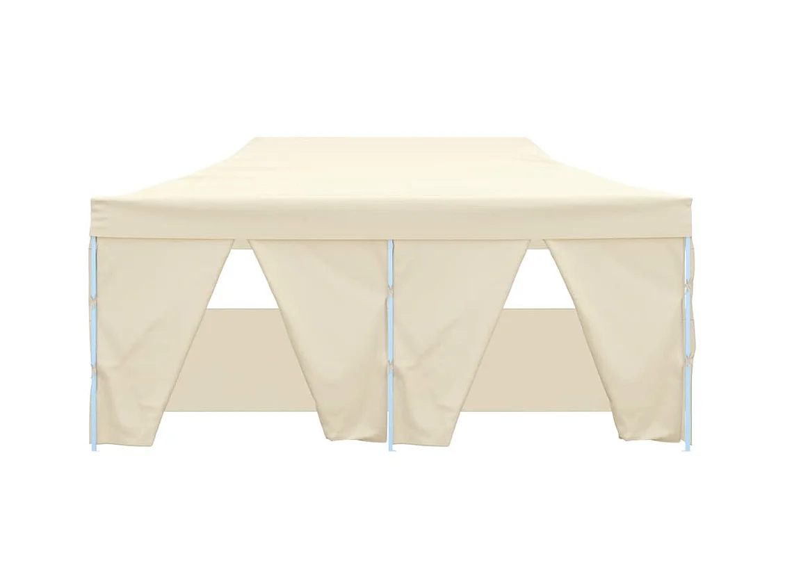 Carpa de recepción plegable de 4 paredes 3x6 m Acero Crema