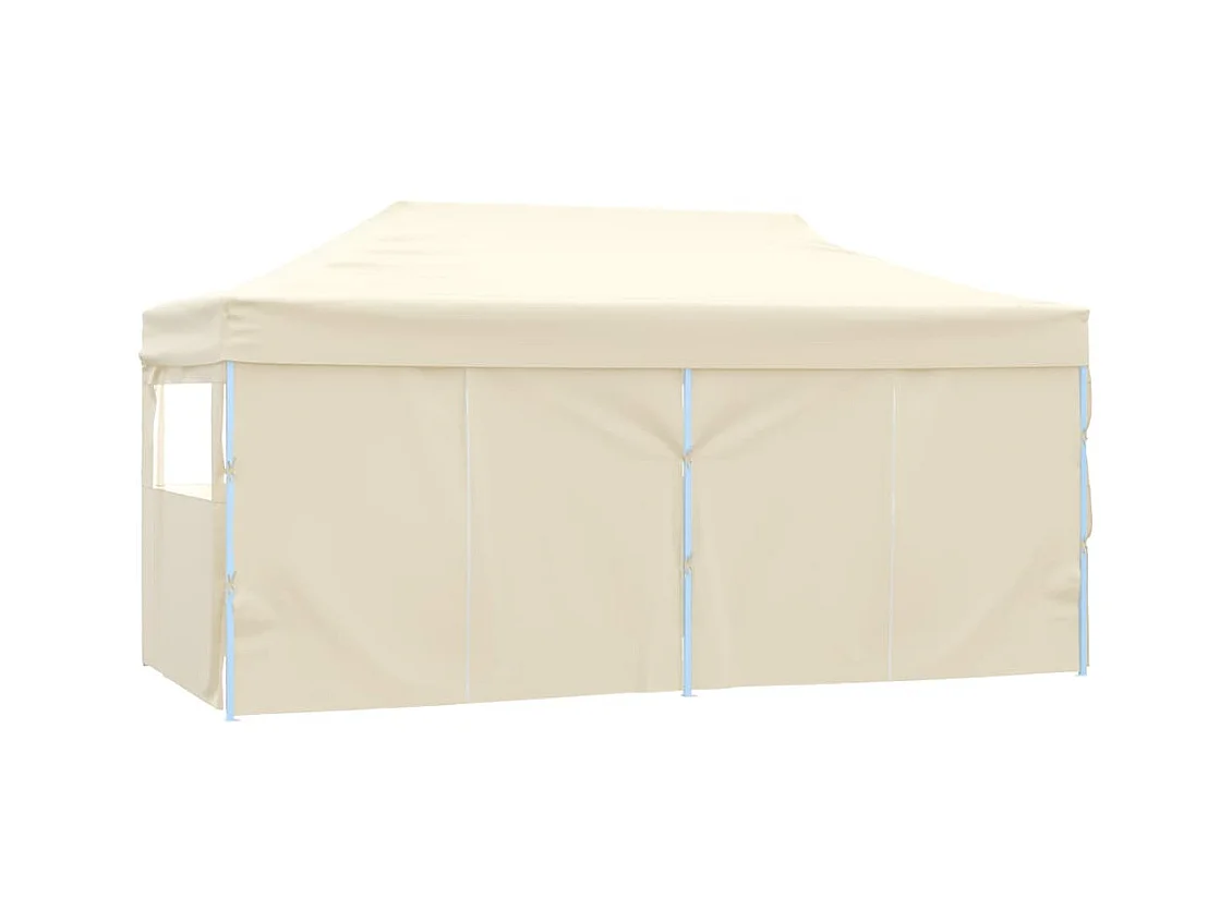 Carpa de recepción plegable de 4 paredes 3x6 m Acero Crema