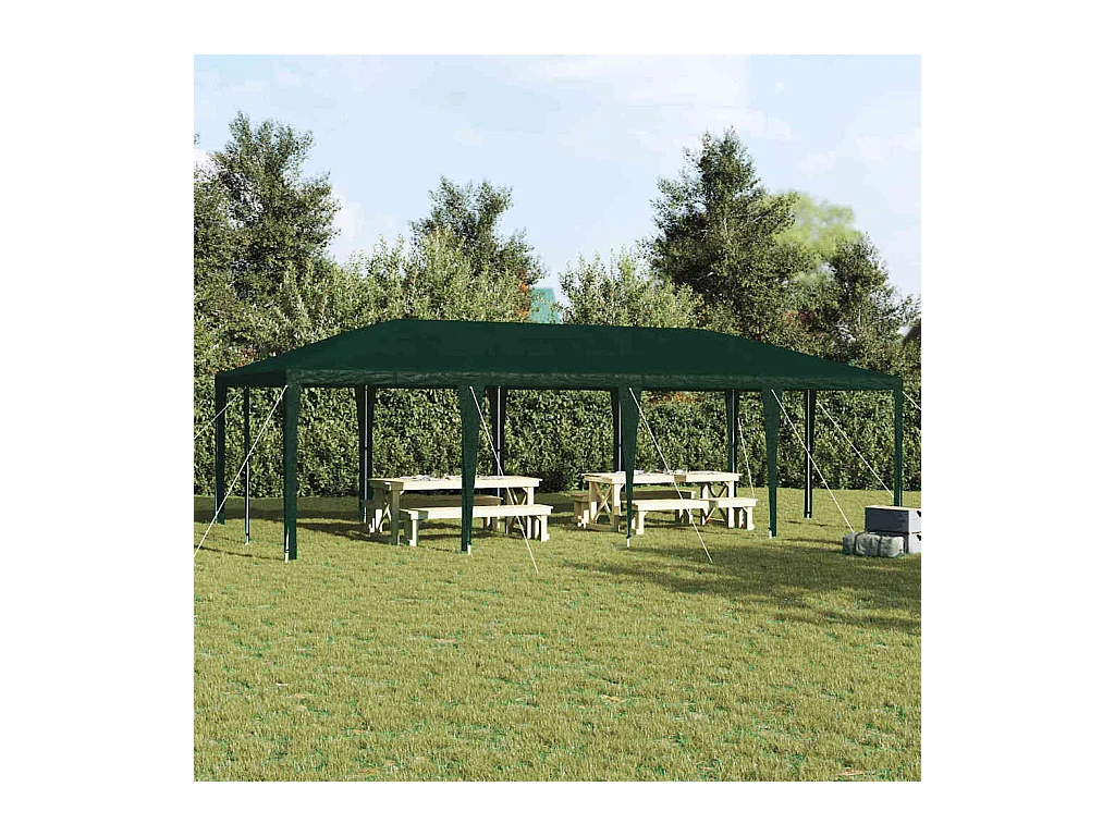 Carpa para fiestas verde y blanca 800 x 400 x 266 cm