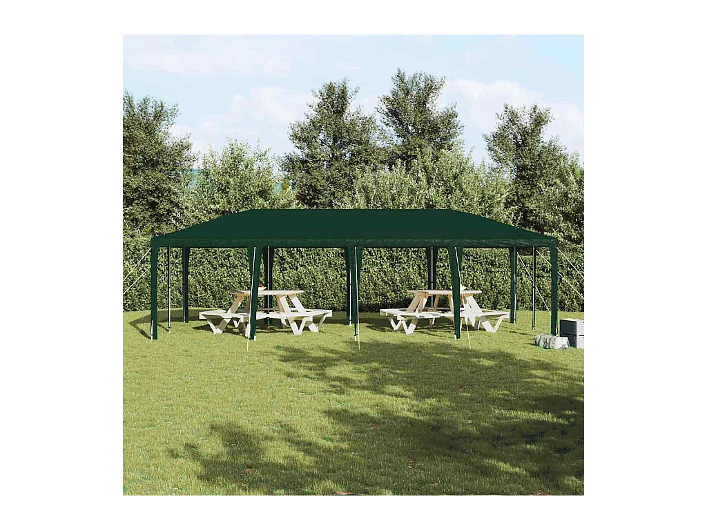 Carpa para fiestas verde y blanca 800 x 400 x 266 cm
