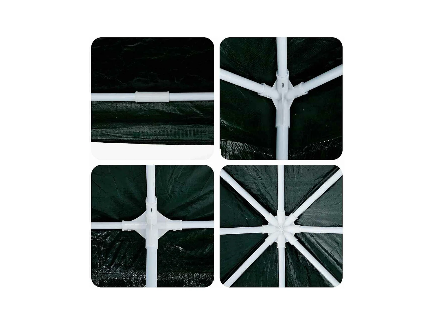 Carpa para fiestas verde y blanca 800 x 400 x 266 cm