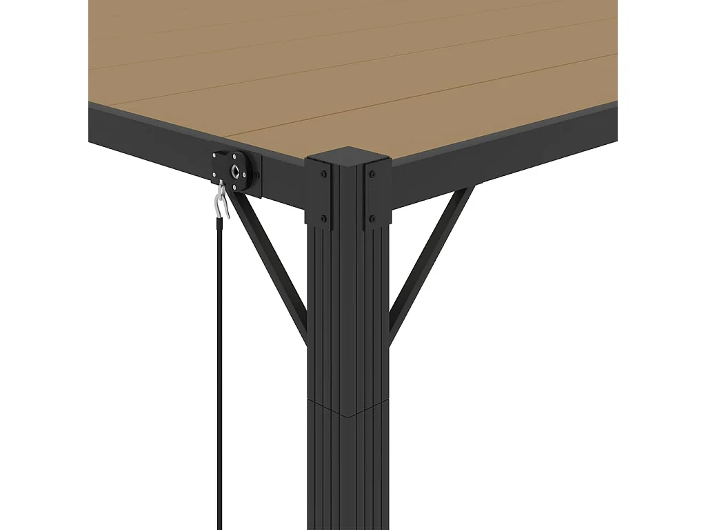 Cenador con techo de lamas 3x4 m Tejido Taupe y aluminio