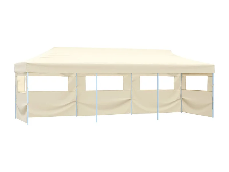 Tenda pieghevole pop-up color crema da 3x9 m con 5 pareti