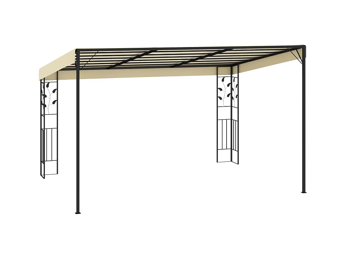 Cenador de pared 4x3x2,5m Crema