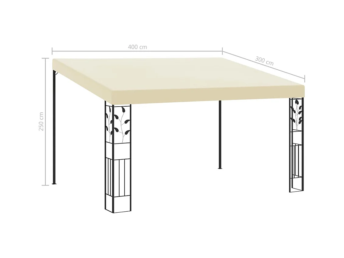 Cenador de pared 4x3x2,5m Crema