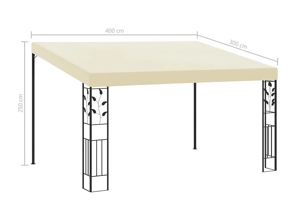 Cenador de pared 4x3x2,5m Crema