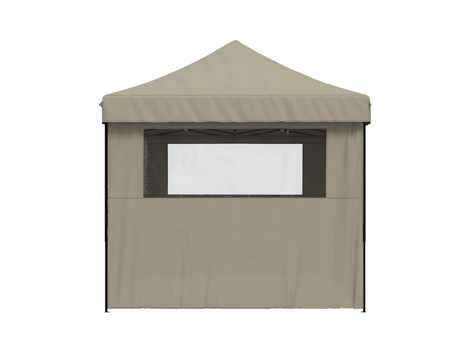 Carpa de recepción plegable retráctil con 4 paredes laterales en color topo