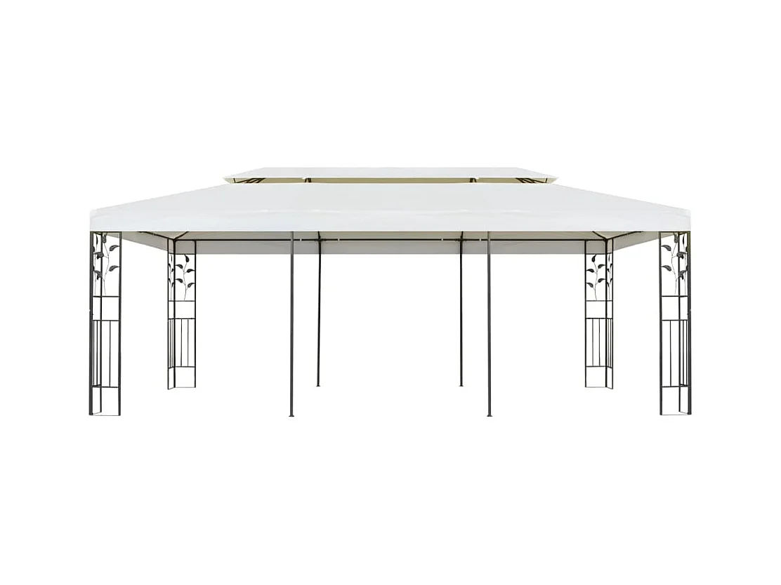 Gazebo bianco a doppio tetto 6x3 m in acciaio