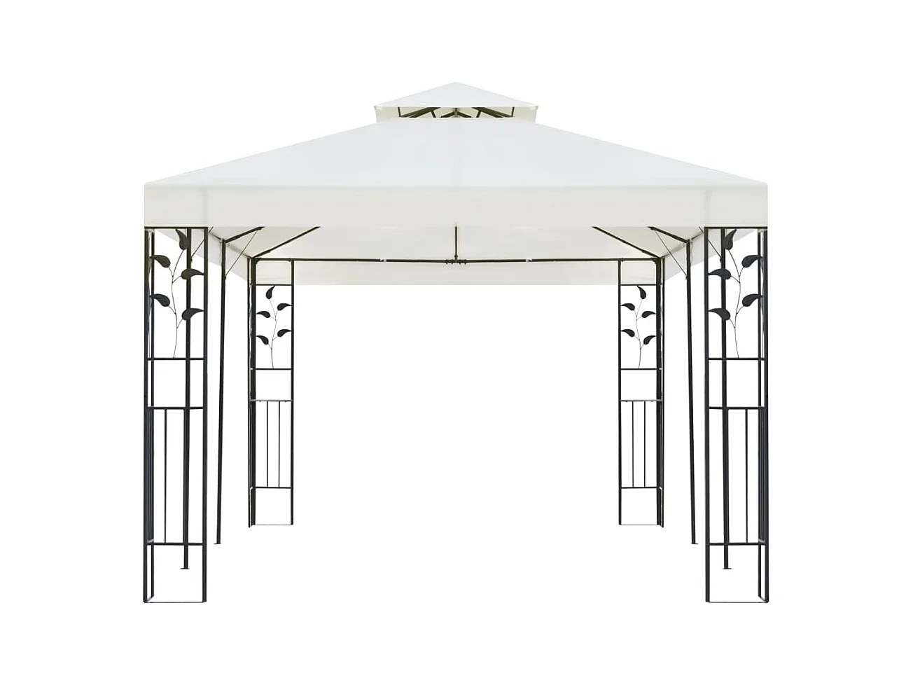 Gazebo bianco a doppio tetto 6x3 m in acciaio