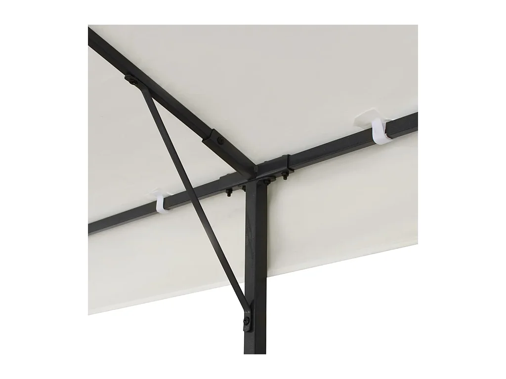Gazebo bianco a doppio tetto 6x3 m in acciaio