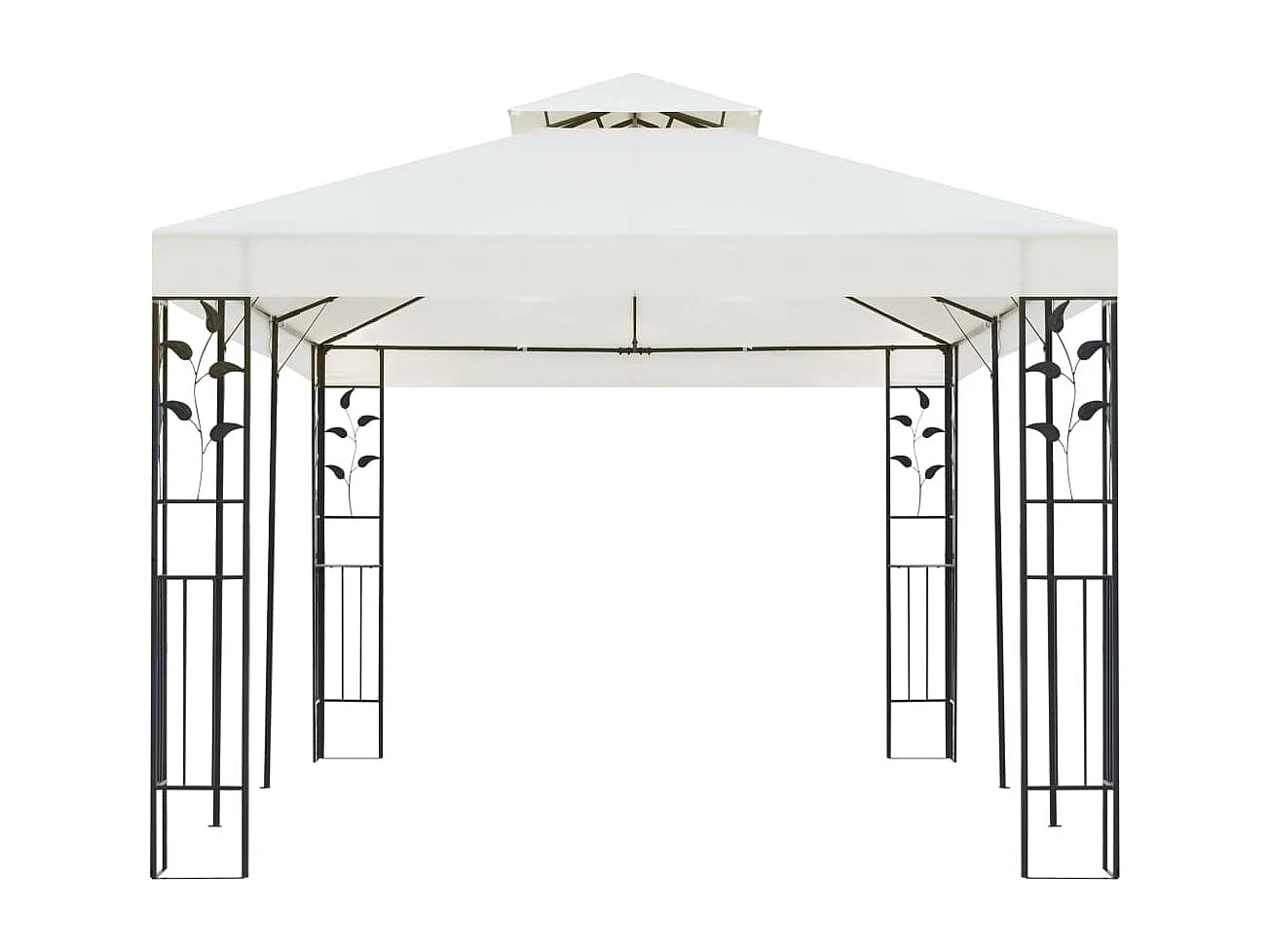 Gazebo bianco a doppio tetto 6x3 m in acciaio