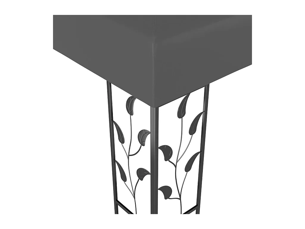 Cenador con guirnalda de luces LED 3x3 m Antracita