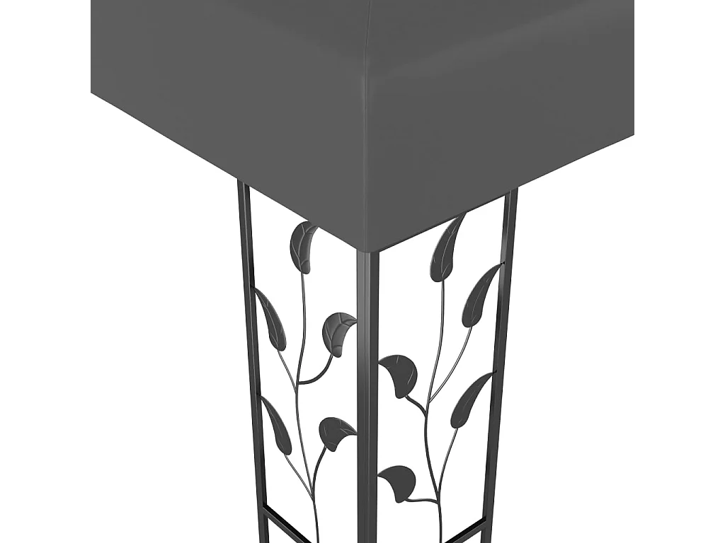 Cenador con guirnalda de luces LED 3x3 m Antracita