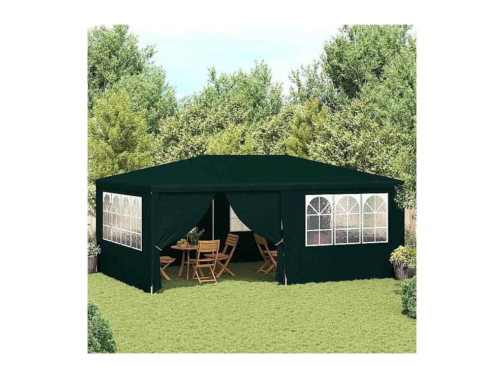 Ontvangsttent met zijwanden 4x6 m Groen 90 g/m²