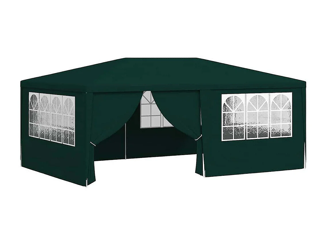 Carpa de recepción con paredes laterales 4x6 m Verde 90 g/m²