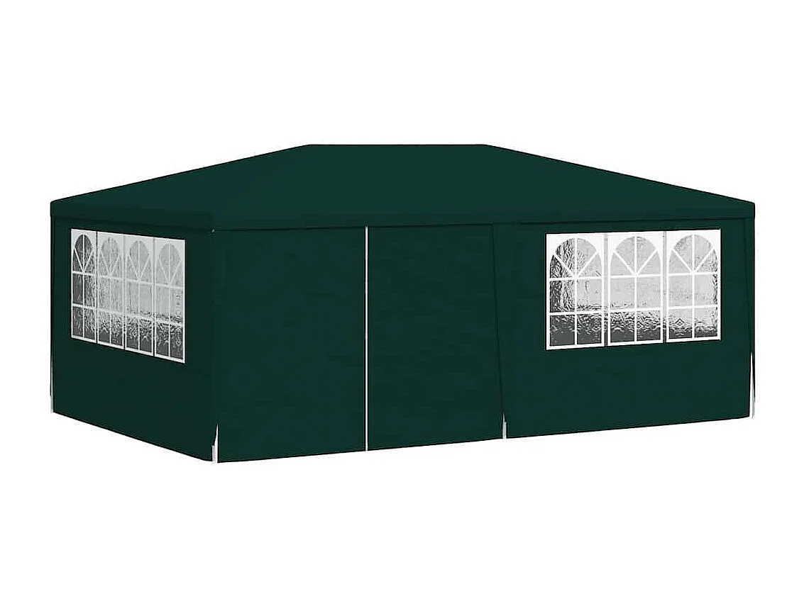 Carpa de recepción con paredes laterales 4x6 m Verde 90 g/m²