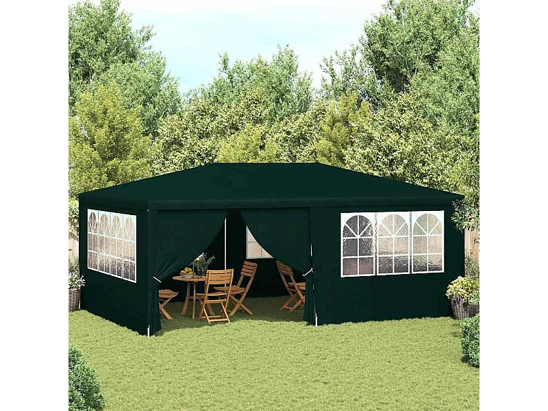 Carpa de recepción con paredes laterales 4x6 m Verde 90 g/m²