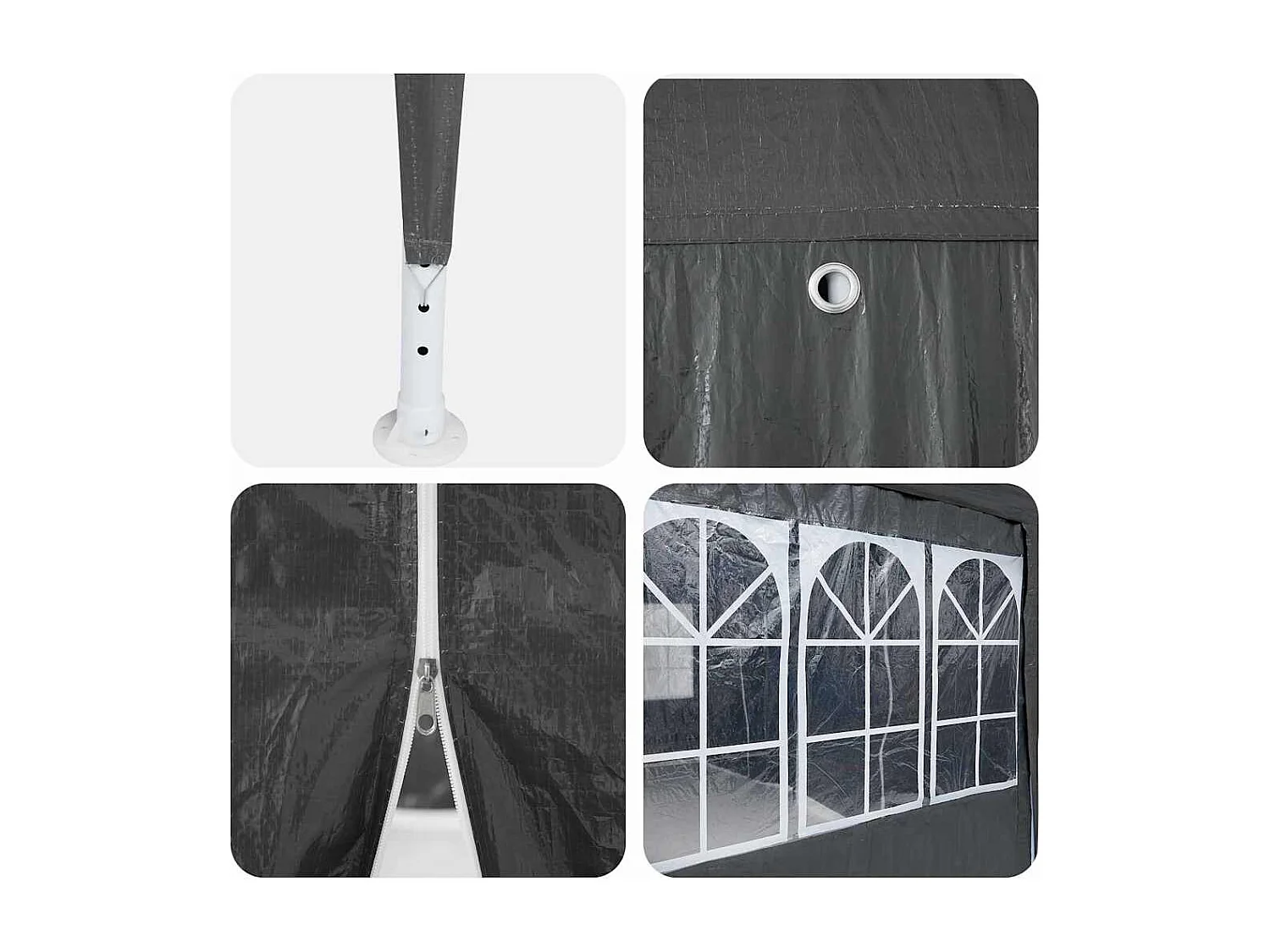 Carpa para fiestas Antracita y blanca 400 x 400 x 266 cm