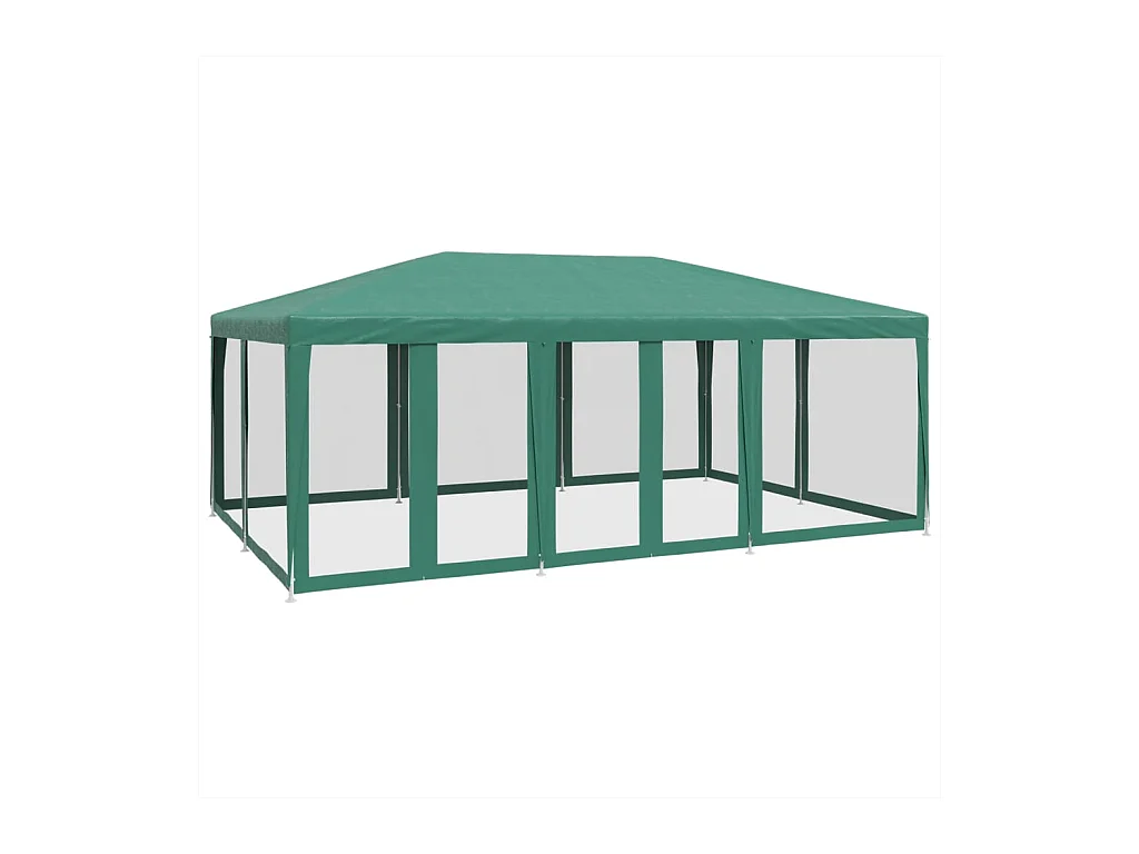 Partyzelt mit 10 Netzseitenwänden grün 6x4m HDPE