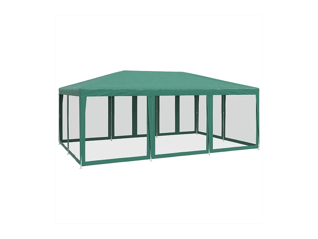 Partyzelt mit 10 Netzseitenwänden grün 6x4m HDPE