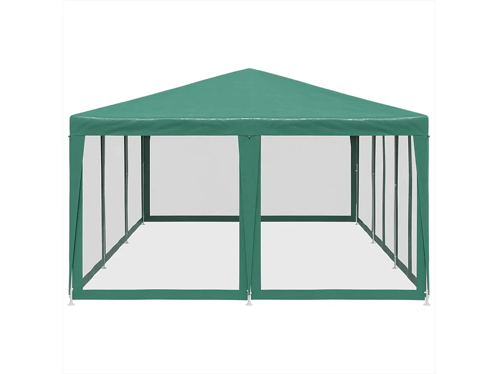 Tente de fête avec 10 parois latérales en maille vert 6x4m PEHD
