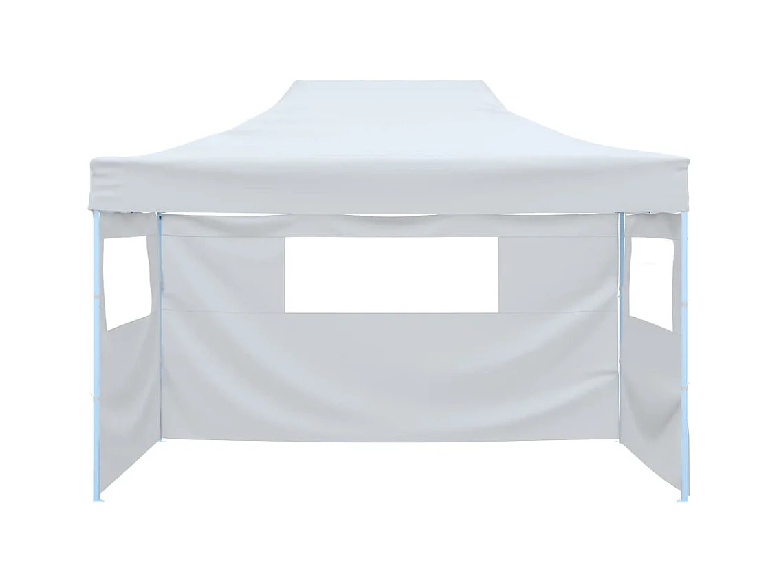 Carpa de recepción plegable con 3 paredes 291x413x315 cm Blanca