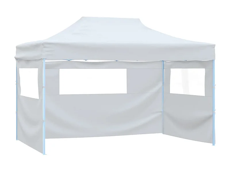 Carpa de recepción plegable con 3 paredes 291x413x315 cm Blanca