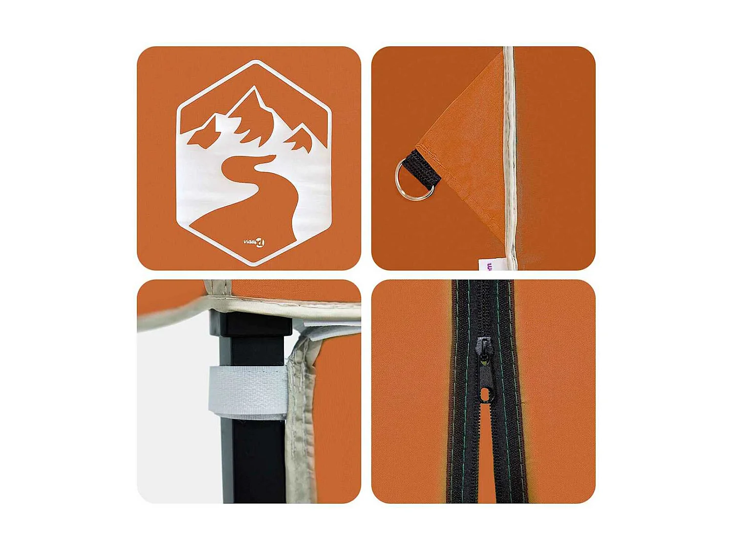 Tente à auvent pop-up Orange 200 x 200 cm tissu