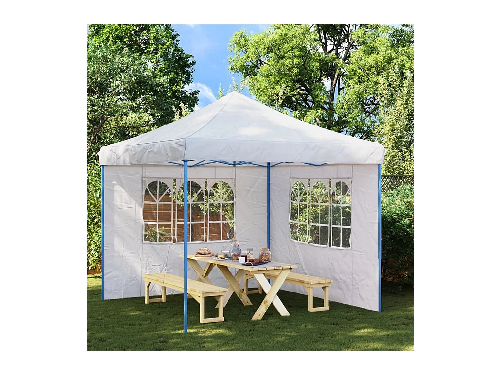 2-teilige Partyzeltwand mit PE-Fenster Weiß