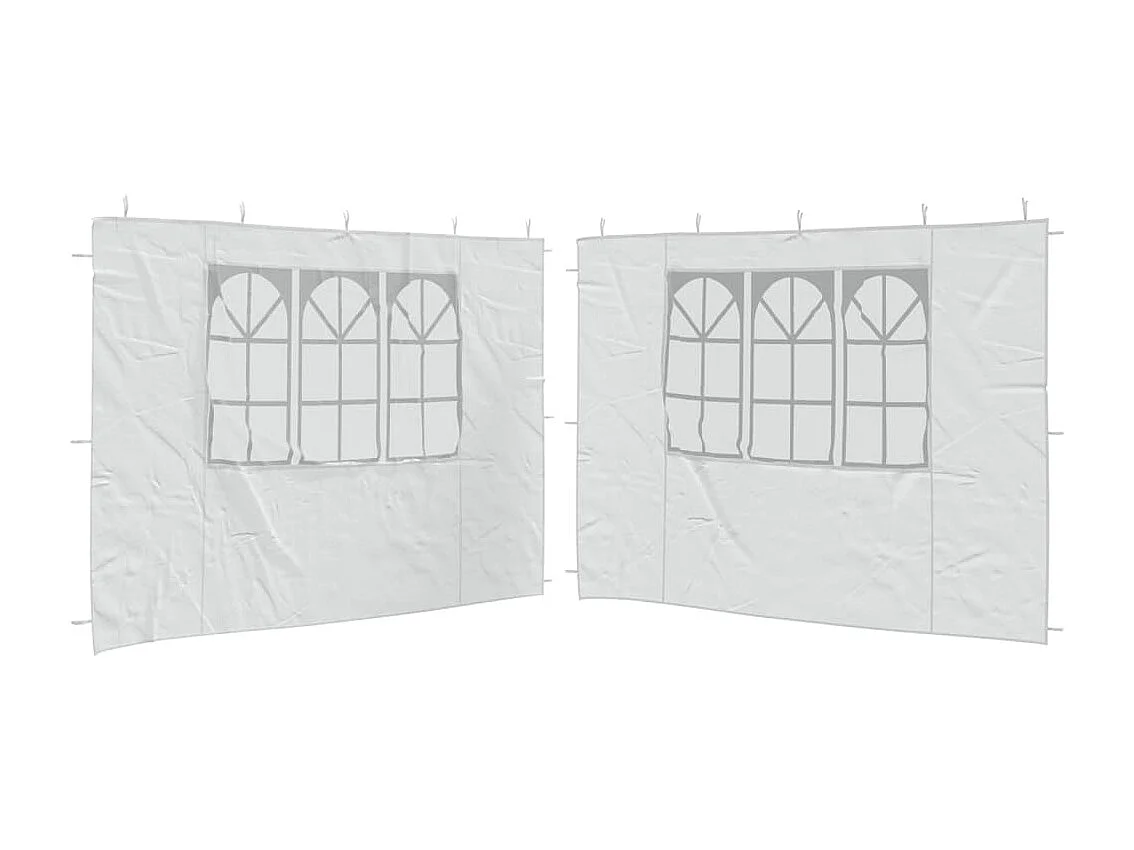 Parete per tenda da festa in 2 pezzi con finestra in PE bianca